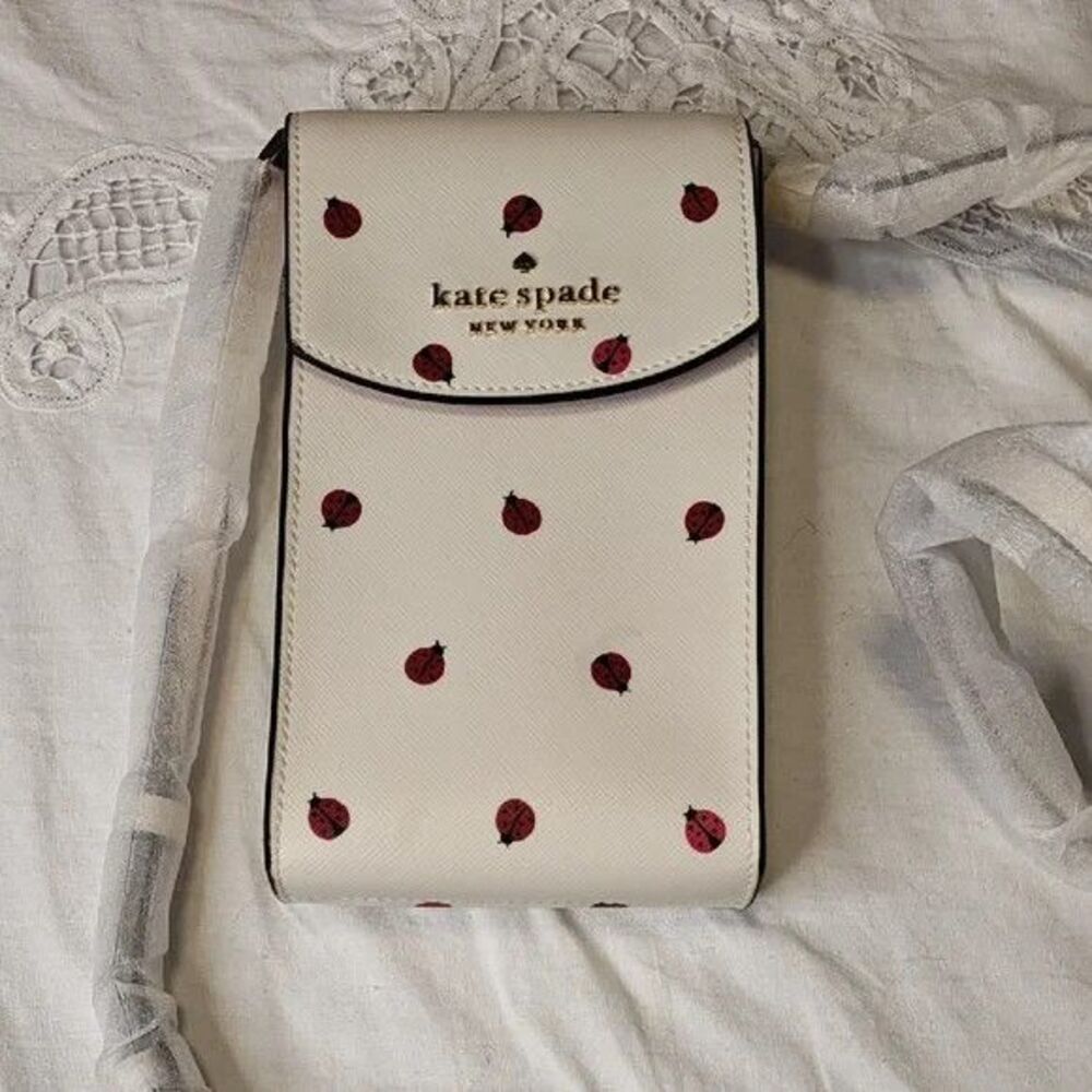 Kate Spade White and Red Ladybug Crossbody Bag